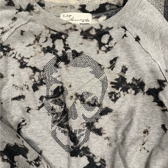 Vintage Havana Gray and Black Tie-Dye Sweats Set with Studded Skulls - Picture 2 of 3